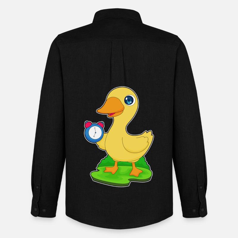 Ente Wecker - Männer Oxford Hemd von Stanley/Stella - Schwarz