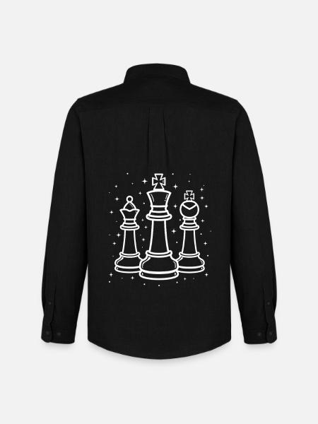 Chess Pieces Stroke Sketch - Men's Oxford Shirt by Stanley/Stella - black