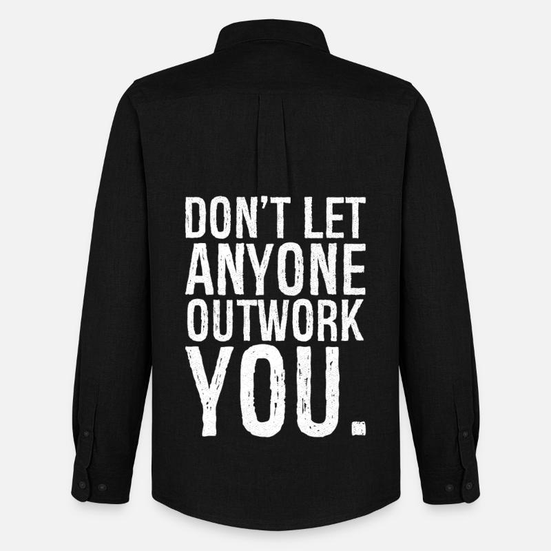don't let anyone outwork you - Männer Oxford Hemd von Stanley/Stella - Schwarz