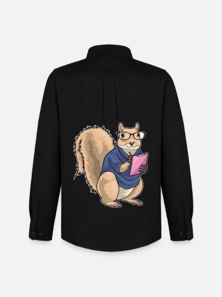 Squirrel Secretary Clipboard Office - Men's Oxford Shirt by Stanley/Stella - black