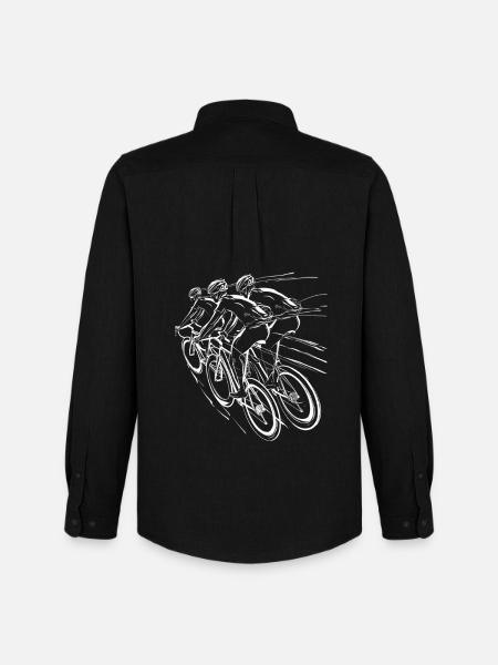 Road Cyclist Sketch - Men's Oxford Shirt by Stanley/Stella - black