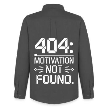 404 Motivation Not Found - T-shirt drôle de vie au travail - Chemise Oxford homme Stanley/Stella - charbon - Dos - AI Model Male 185 dark (185cm)