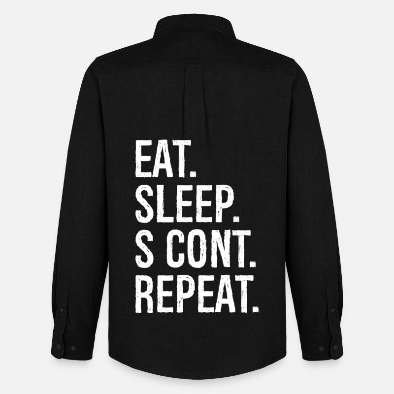 eat sleep s cont repeat - Männer Oxford Hemd von Stanley/Stella - Schwarz