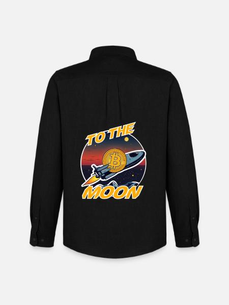 Bitcoin to the Moon - Men's Oxford Shirt by Stanley/Stella - black
