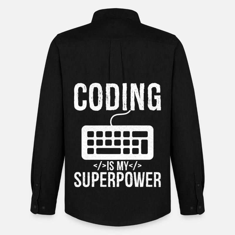 coding is my superpower - Männer Oxford Hemd von Stanley/Stella - Schwarz