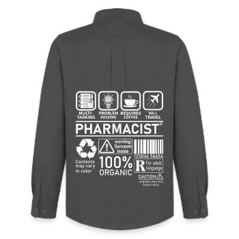 Pharmacist multi tasking problem solving - Men's Oxford Shirt by Stanley/Stella - anthracite - Back - AI Model Male 185 dark (185cm)