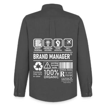 Brand Manager multi tasking problem solving - Men's Oxford Shirt by Stanley/Stella - anthracite - Back - AI Model Male 185 dark (185cm)