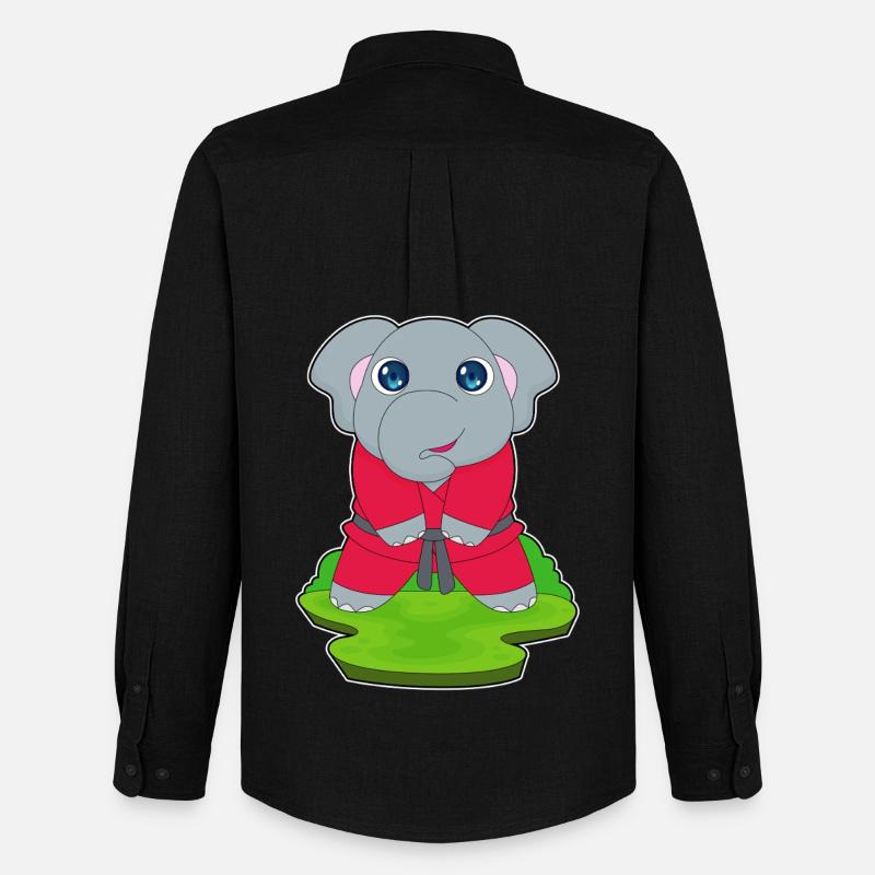 Elefant Kampfkunst Karate - Männer Oxford Hemd von Stanley/Stella - Schwarz