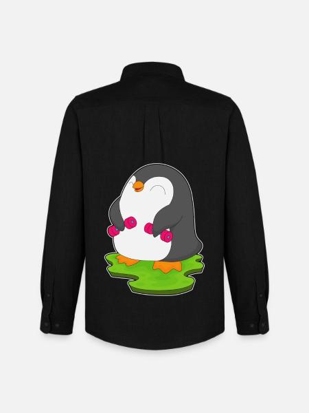Penguin Bodybuilder Haltères Musculation - Chemise Oxford homme Stanley/Stella - noir