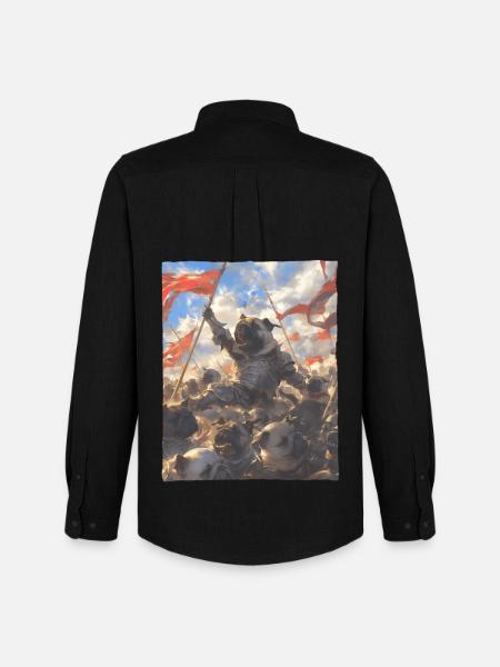Epic Pug Revolution Artful Painting - Men's Oxford Shirt by Stanley/Stella - black