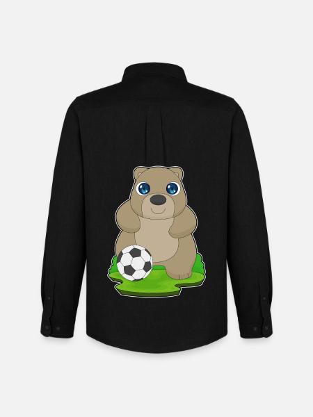 Bear Soccer Player Soccer - Men's Oxford Shirt by Stanley/Stella - black