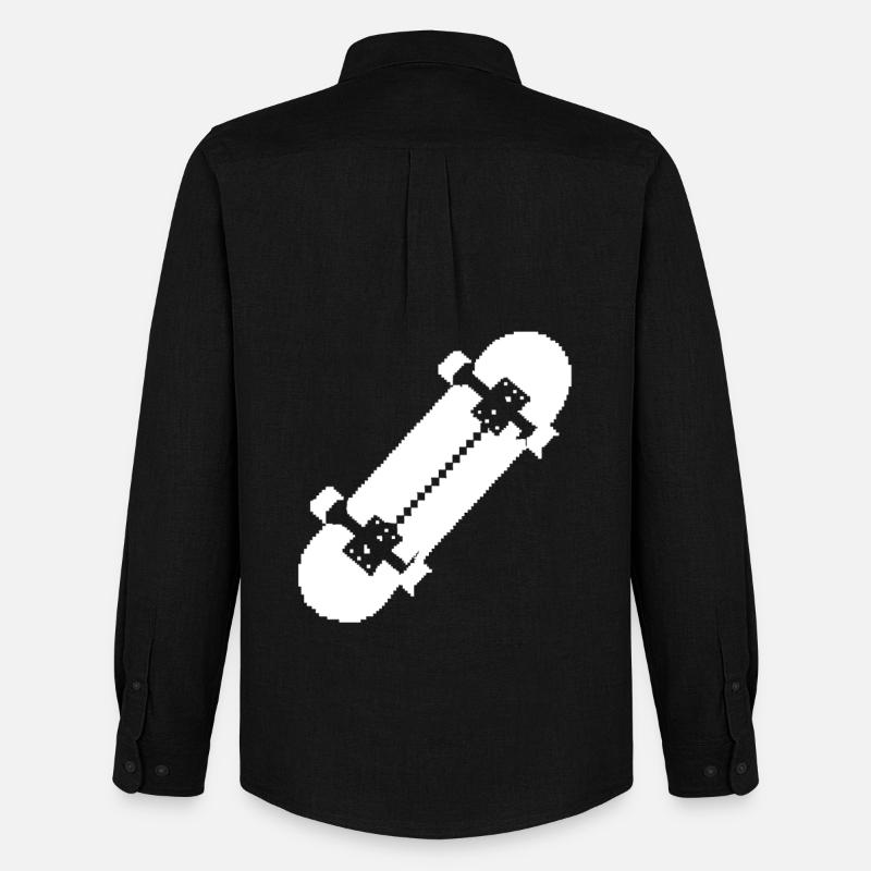 Skateboard Pixel Kunst - Männer Oxford Hemd von Stanley/Stella - Schwarz