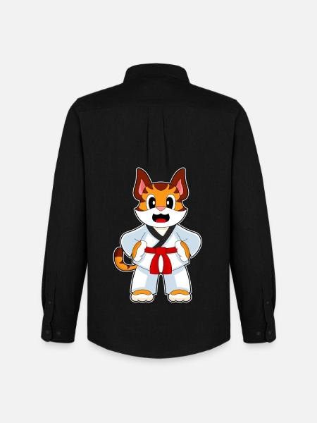 Tiger Karate Kampfsport - Männer Oxford Hemd von Stanley/Stella - Schwarz