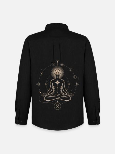 Runic Astral Alignment | Meditative Art Print - Men's Oxford Shirt by Stanley/Stella - black