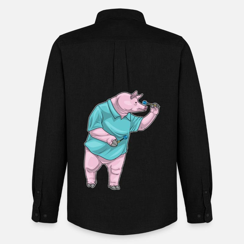 Fléchette cochon Fléchette - Chemise Oxford homme Stanley/Stella - noir
