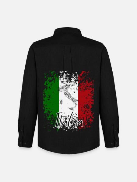 Italian flag, Italian pride - Men's Oxford Shirt by Stanley/Stella - black