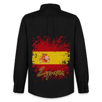 Spanischer Stolz, Flagge Spaniens - Männer Oxford Hemd von Stanley/Stella - Schwarz - Hinten - AI Model Male 185 dark (185cm)