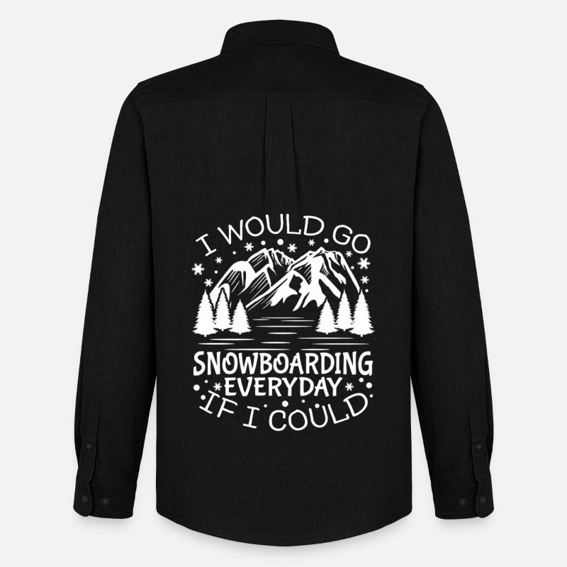 Snowboarding Everyday - Männer Oxford Hemd von Stanley/Stella - Schwarz