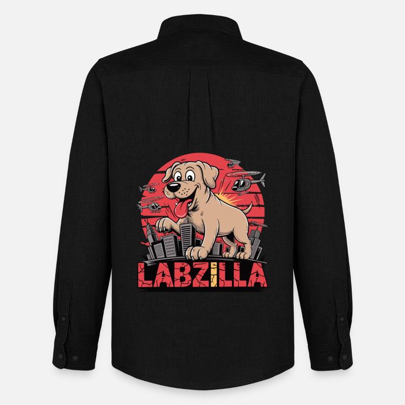 Labzilla – Der gute Junge im Großstadteinsatz - Männer Oxford Hemd von Stanley/Stella - Schwarz