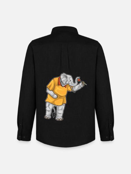 Elefant Dart Dartpfeil - Männer Oxford Hemd von Stanley/Stella - Schwarz