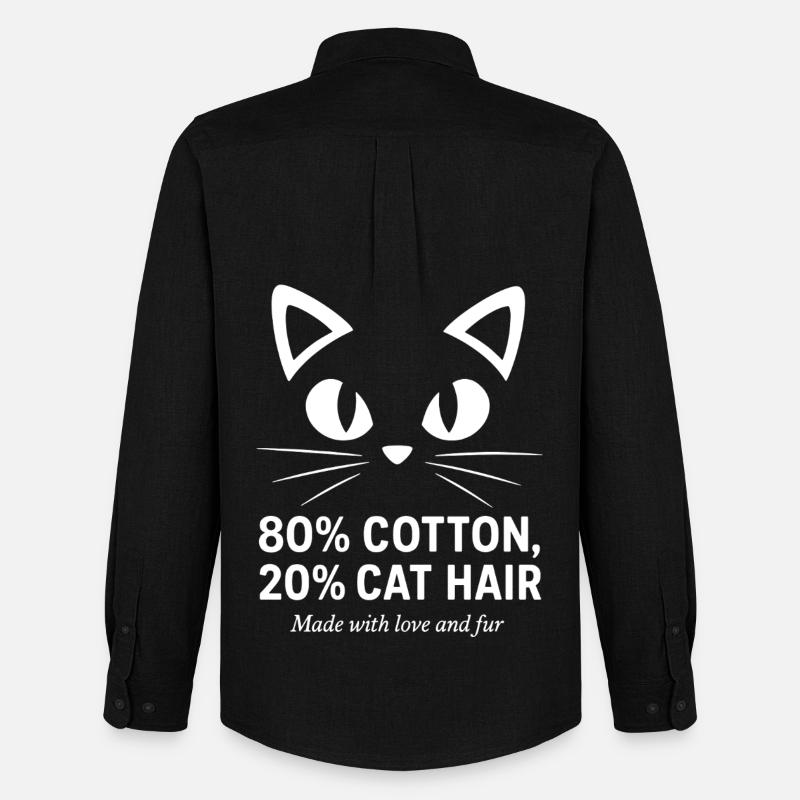 Katzenhaar inklusive - Männer Oxford Hemd von Stanley/Stella - Schwarz