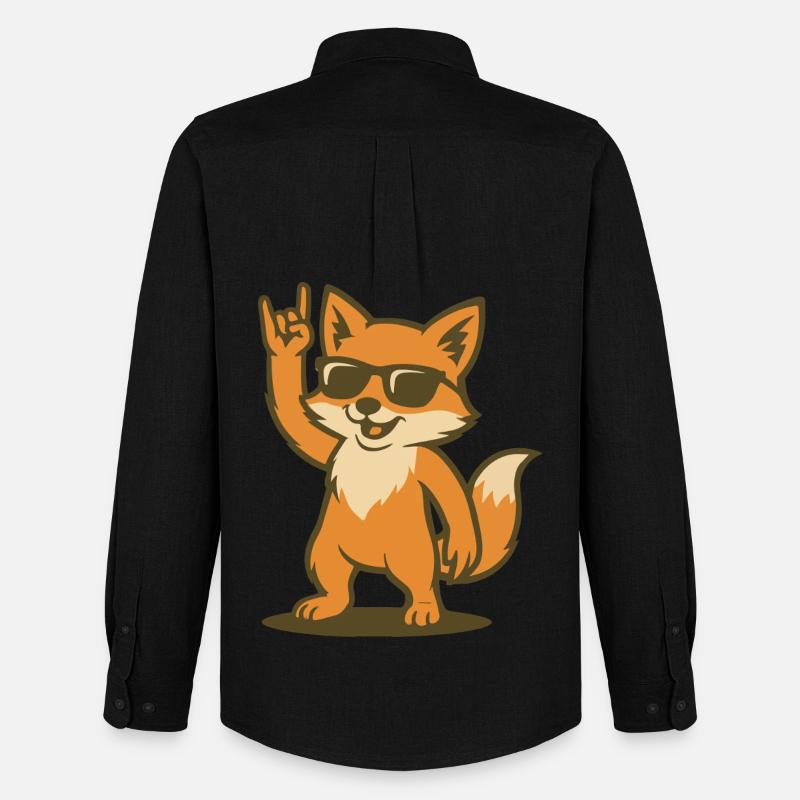 Fox on Fire - Männer Oxford Hemd von Stanley/Stella - Schwarz