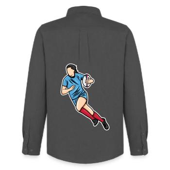 Women's Rugby - Men's Oxford Shirt by Stanley/Stella - anthracite - Back - AI Model Male 185 dark (185cm)
