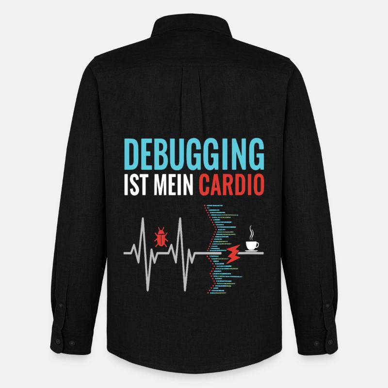 Debugging ist mein Cardio - Programmierer Nerd - Männer Oxford Hemd von Stanley/Stella - Schwarz