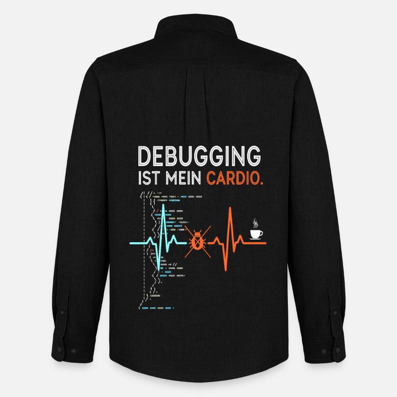 Debugging ist mein Cardio - Computer Nerd - Männer Oxford Hemd von Stanley/Stella - Schwarz