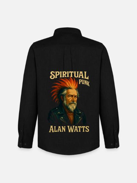 Spiritual Punk Alan Watts Shirt - Men's Oxford Shirt by Stanley/Stella - black