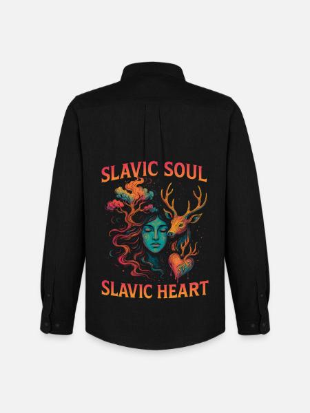 Slavic Soul Slavic Heart Artwork - Men's Oxford Shirt by Stanley/Stella - black
