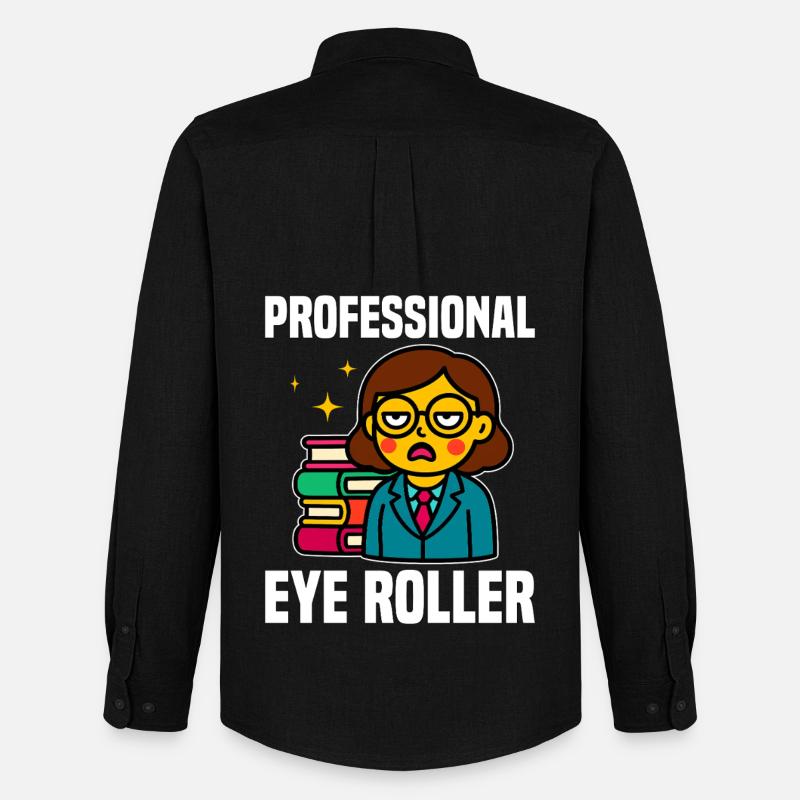 PROFESSIONELLER AUGENROLLER - LEHRER GESCHENK - Männer Oxford Hemd von Stanley/Stella - Schwarz