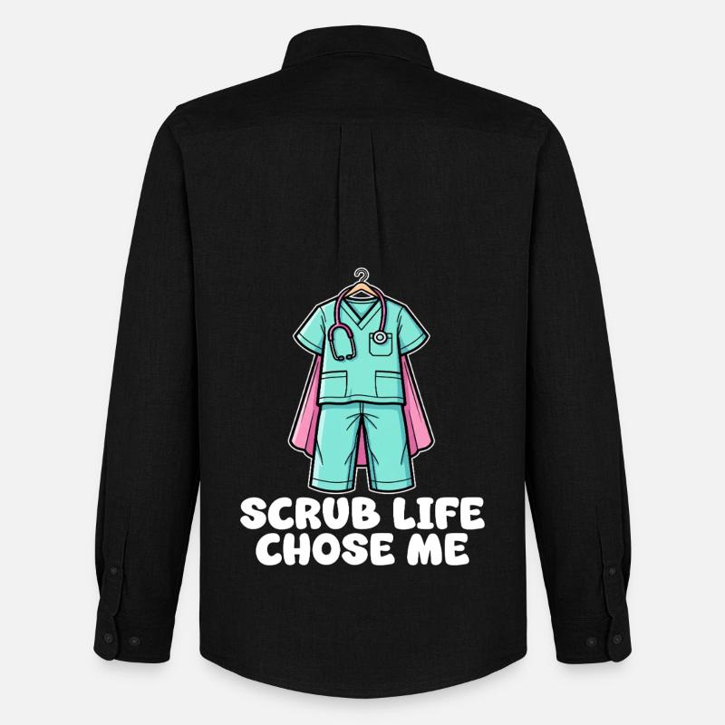 SCRUB LIFE CHOSE ME - KRANKENSCHWESTER GESCHENK - Männer Oxford Hemd von Stanley/Stella - Schwarz