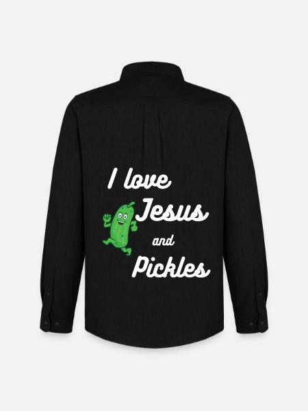 Pickles and Jesus Religious - Men's Oxford Shirt by Stanley/Stella - black