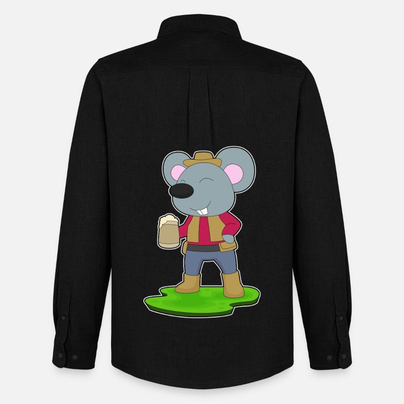 Maus Bier - Männer Oxford Hemd von Stanley/Stella - Schwarz