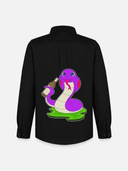 Bouteille de bière Snake - Chemise Oxford homme Stanley/Stella - noir