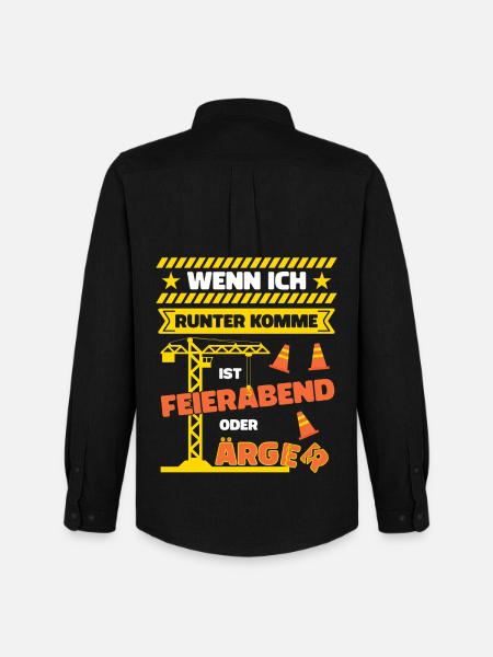 Kranfahrer Kranführer Spruch Feierabend Ärger - Männer Oxford Hemd von Stanley/Stella - Schwarz