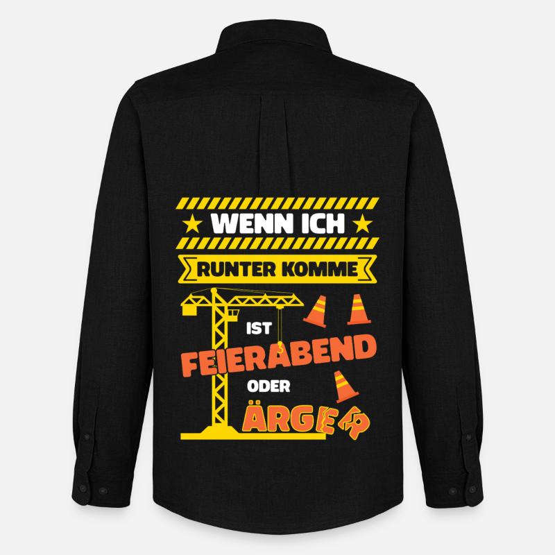 Kranfahrer Kranführer Spruch Feierabend Ärger - Männer Oxford Hemd von Stanley/Stella - Schwarz