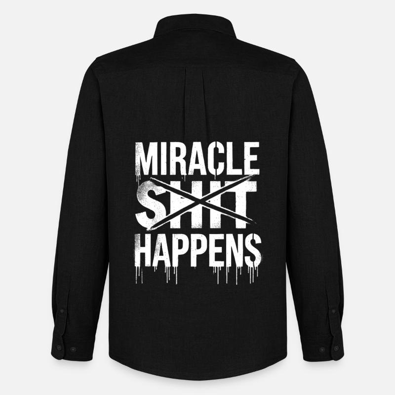 Miracle Shift Happen Motivational Design - Männer Oxford Hemd von Stanley/Stella - Schwarz