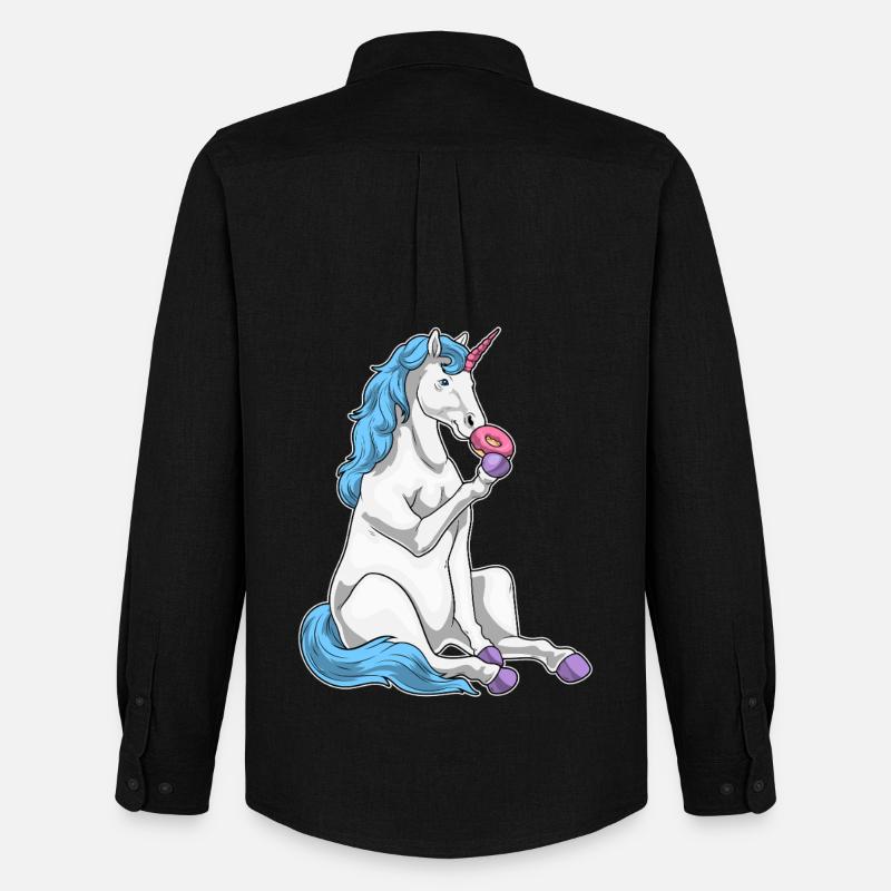 Einhorn Donut - Männer Oxford Hemd von Stanley/Stella - Schwarz