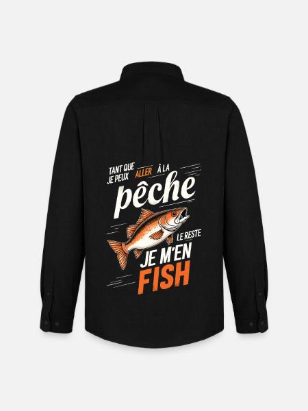 Humorous fishing draw - Men's Oxford Shirt by Stanley/Stella - black