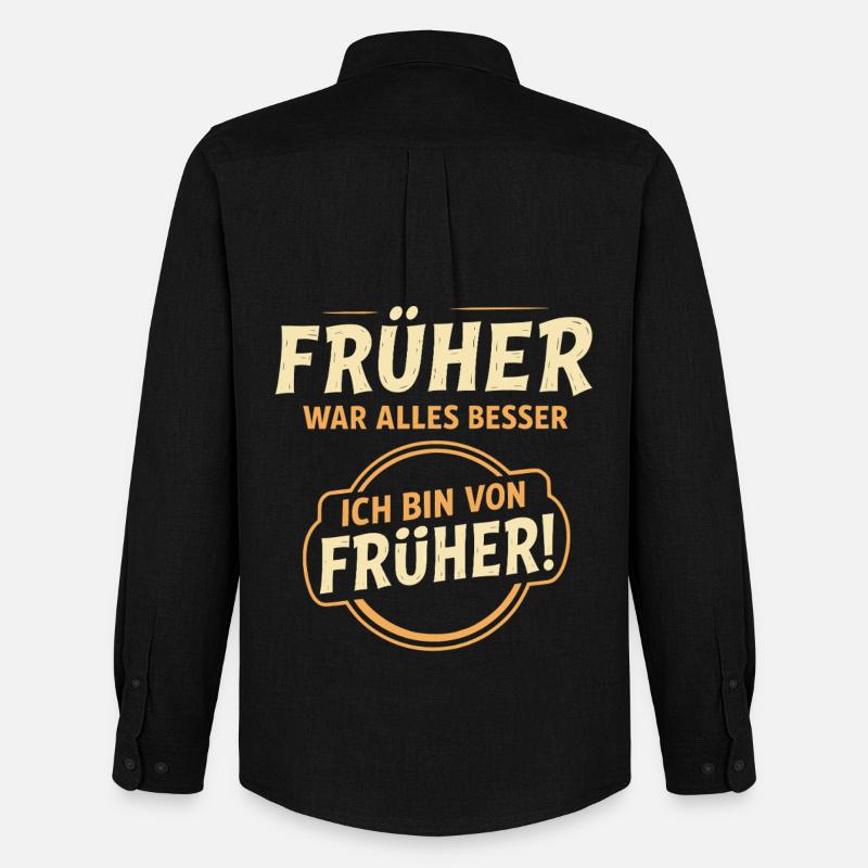 Früher war alles besser Spruch - Männer Oxford Hemd von Stanley/Stella - Schwarz