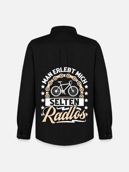 Cyclist Mountain Bike Bicycle - Men's Oxford Shirt by Stanley/Stella - black