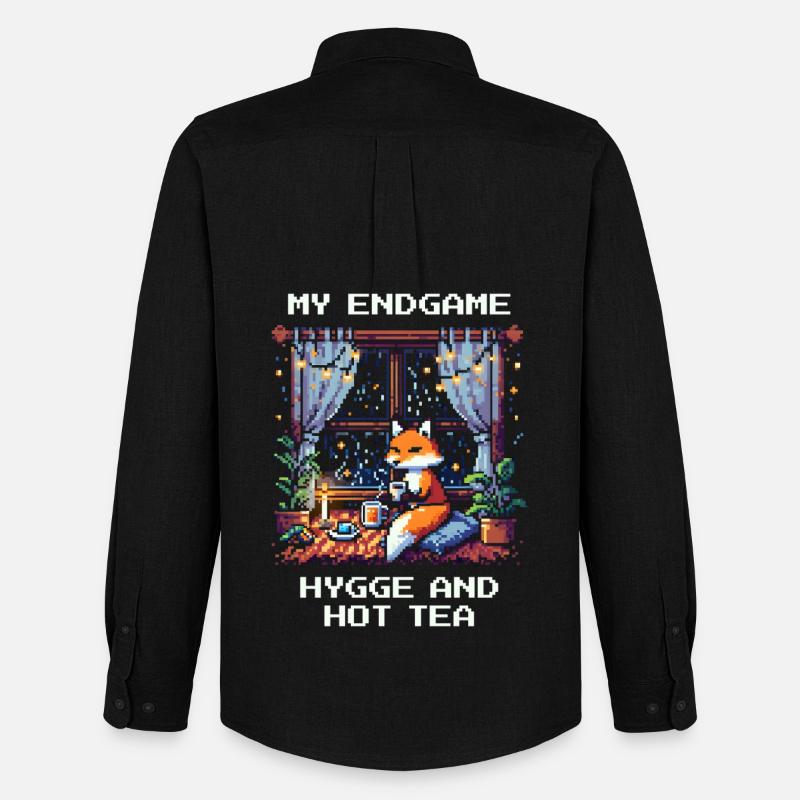 Endgame: Hygge und heißer Tee - Männer Oxford Hemd von Stanley/Stella - Schwarz