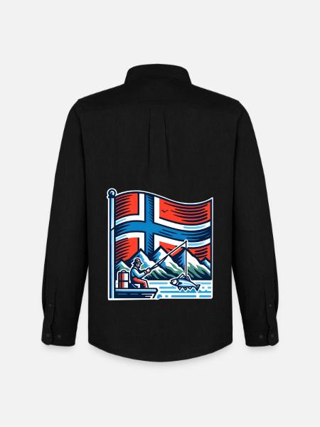 Norway Fishing Boat - Men's Oxford Shirt by Stanley/Stella - black