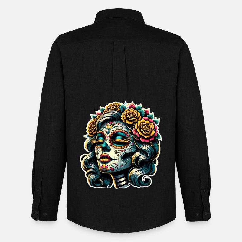 La Catrina - Männer Oxford Hemd von Stanley/Stella - Schwarz