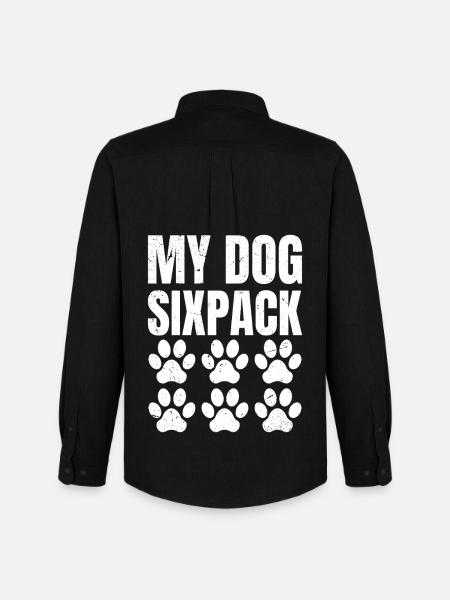 My Dog Six Pack Retro - Men's Oxford Shirt by Stanley/Stella - black