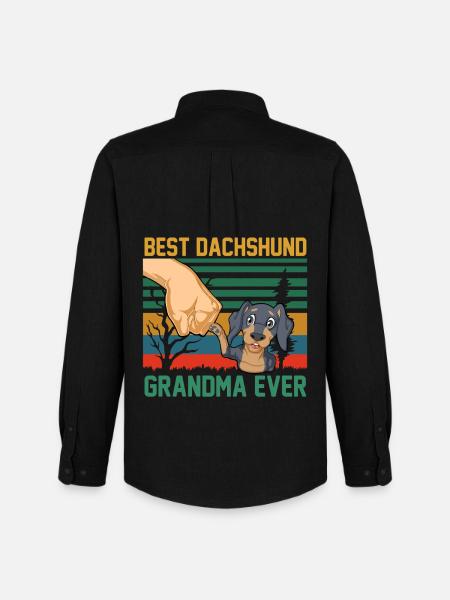Bestes Dackel-Oma-Design aller Zeiten - Männer Oxford Hemd von Stanley/Stella - Schwarz
