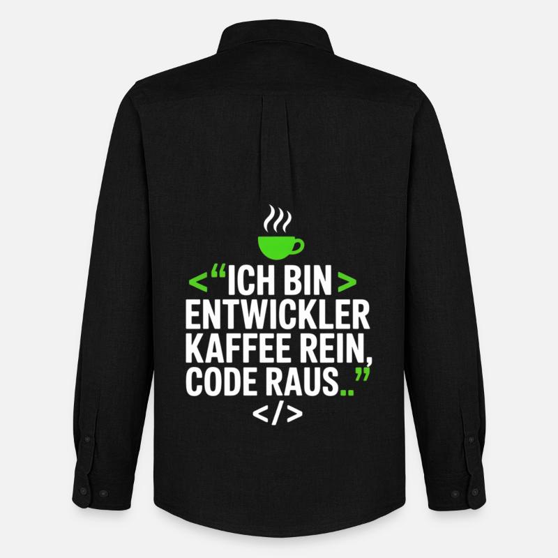 Entwickler Kaffee Spruch - Männer Oxford Hemd von Stanley/Stella - Schwarz