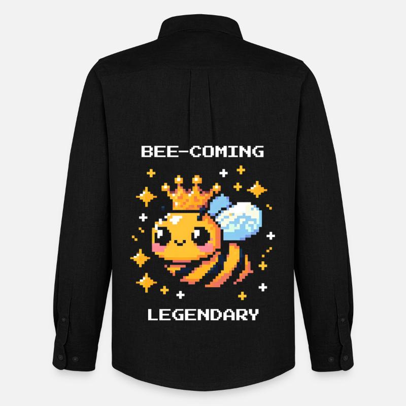 Zur Legende summen | Bienen & Imker - Männer Oxford Hemd von Stanley/Stella - Schwarz